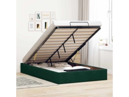 Vidaxl Ottoman Bed Frame Sem Colchão Verde Escuro 120x190 Cm Veludo