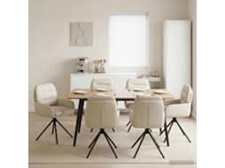 Vidaxl Cadeiras De Jantar Giratórias 6 Pcs Couro Sintético Creme