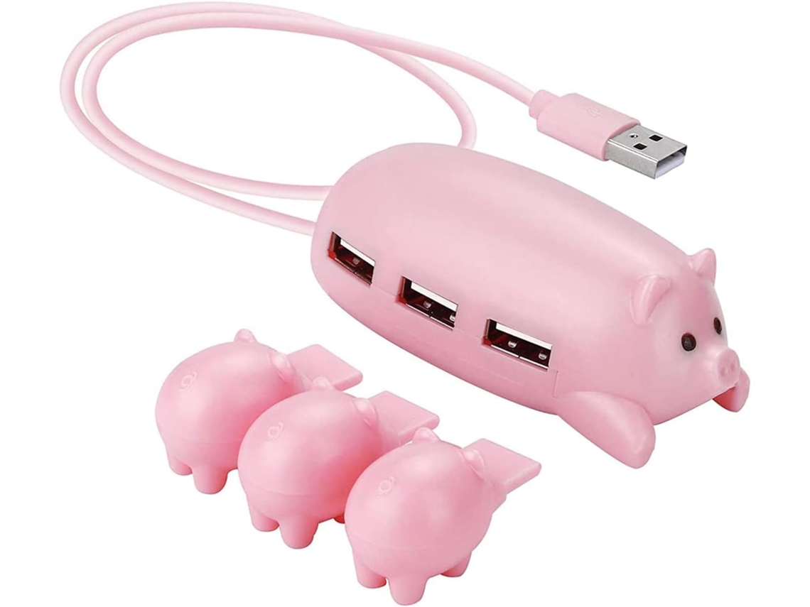 Hub Usb 2.0 De 3 Portas Com Design Desenho Animado Para Laptop,