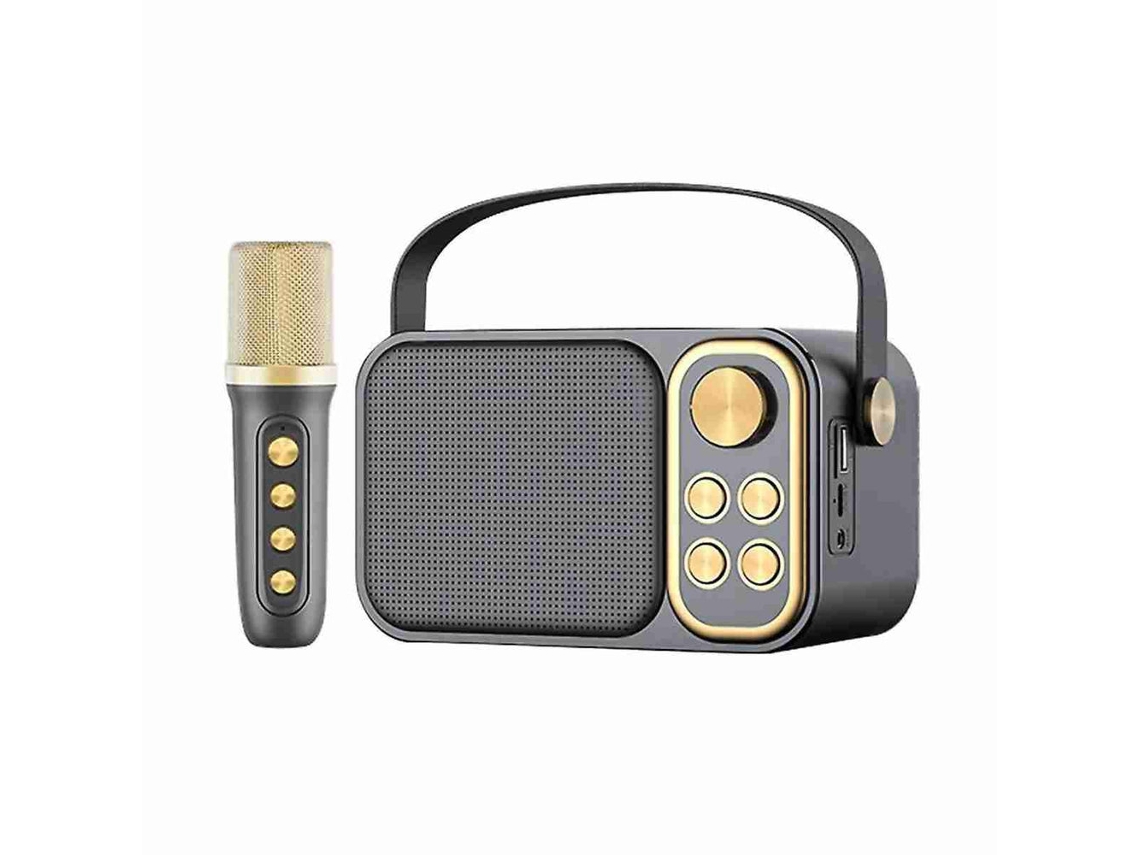 Mdug Retro Karaoke Subwoofer Alto-falante Com Microfone - Com Bluetooth - 10w