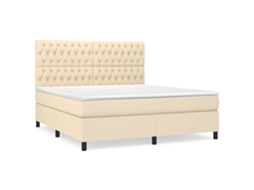 Cama com Molas/colchão 180x200 Cm Tecido Cor Creme MAISON EXCLUSIVE