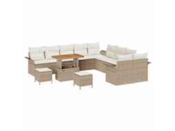 Maison Exclusive - Conjunto De Sofá De Jardim Com Almofada 13 Pcs Bege E Creme