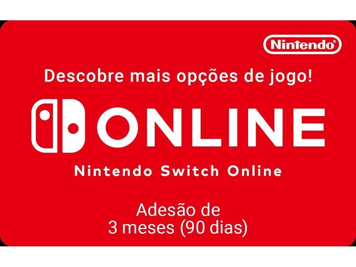 Cartão Nintendo Switch Online (Adesão 3 Meses - Formato Digital)