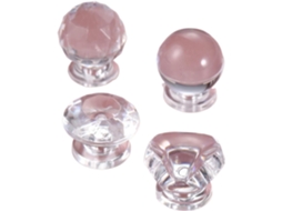 Conjunto De 20 Puxadores Armário Mini Transparentes Em Plástico Cristal, Com Formatos Triangulares, Em Diamante E