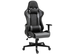 Cadeira Escritório Gamer Preta 67,5x74x126-136cm, Couro, Espuma. Cs