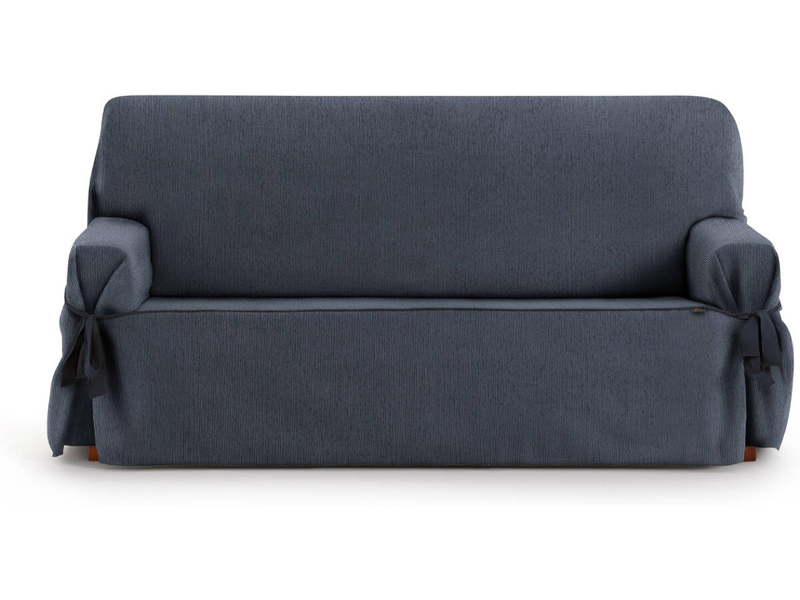 Capa de Sofá 2 Lugares EYSA Mid com Laços (110 x 70 x 180 cm - Poliéster e Algodão - Azul)