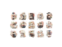 30 Pegatinas De Scrapbooking De Tema Cafetería Autoadhesivas Para Álbumes Y Planificadores