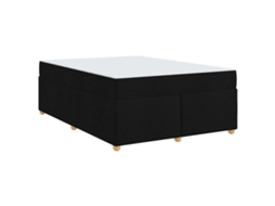 Conjunto 1 Cama Moderna Vidaxl Preto Tecido (140 X 200 Cm)