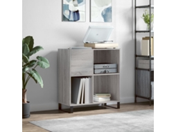 Vidaxl Armário P/ Discos 84,5x38x89 Cm Derivados Madeira Cinza Sonoma
