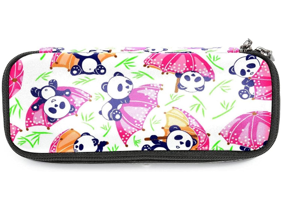 Estojo Grande Em Formato De Guarda Chuva Panda, Ideal Escola, Escritório, Adultos, Meninas E Meninos