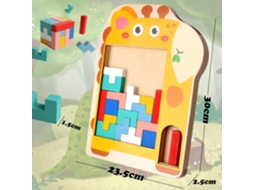 Quebra Cabeça De Madeira Tetris Para Crianças , Quebra Cabeça 3d Montessori Toy Slowmoose (girafa)