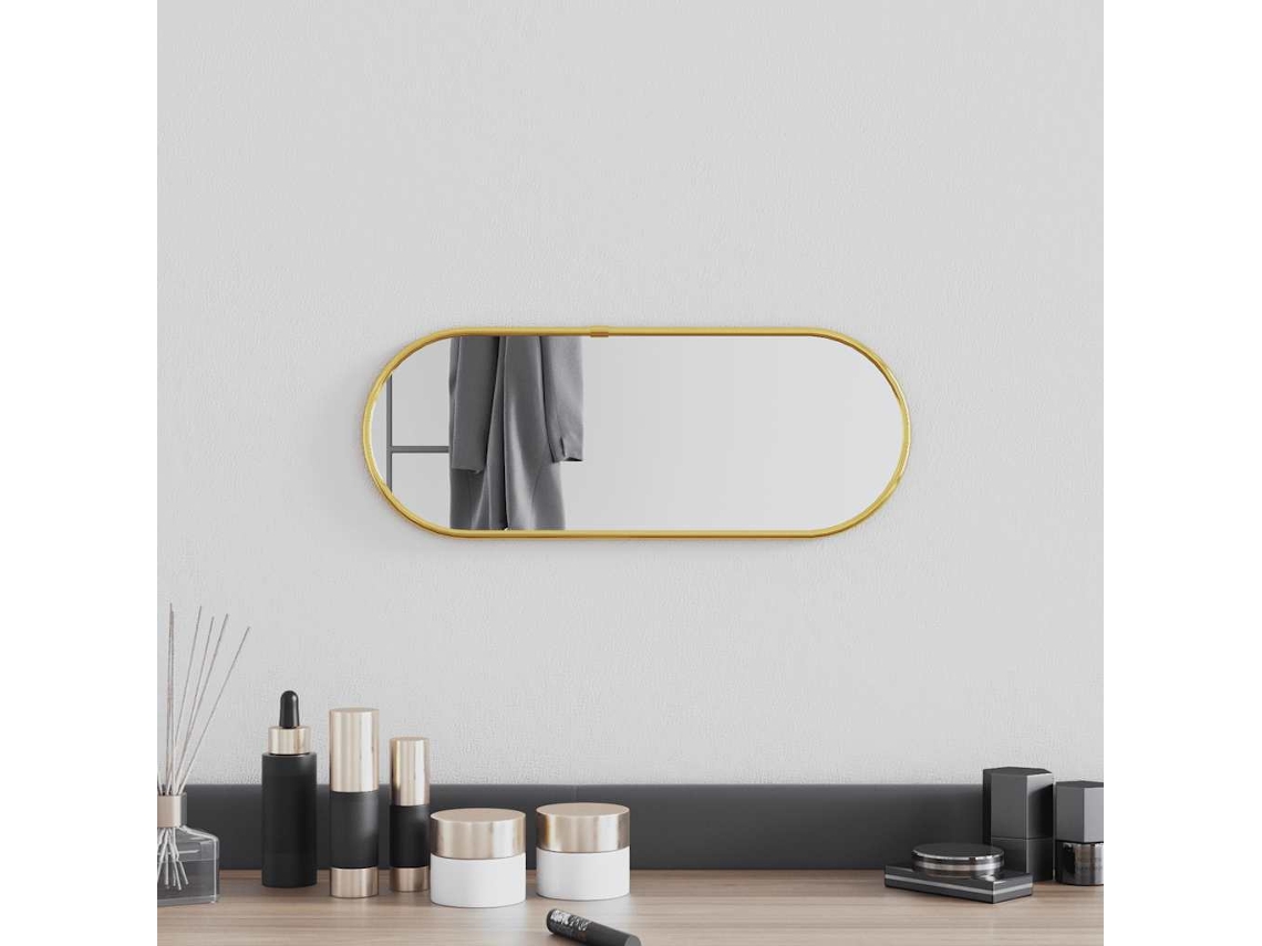 Vidaxl Espelho De Parede 40x15 Cm Oval Dourado
