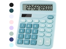 Calculadora De Secretária Cor Azul Pastel 12 Dígitos, Dupla Alimentação Solar E Bateria Para Contabilidade