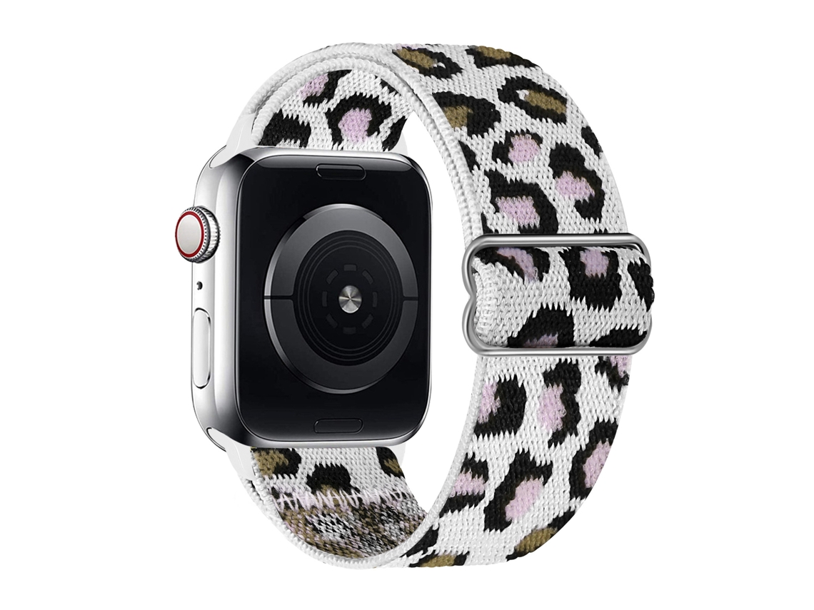 Bracelete Desportiva Elástica Para Apple Watch Series 11/10/9/8/7/6/5/4 Se 3/2/1 (41 Mm, 40 Mm, 38 Mm) Roxo-branco Panoona