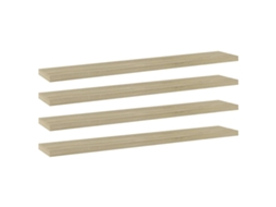 Vidaxl Prateleiras Estante 4pcs 60x10x1,5cm Contraplacado Cor Carvalho