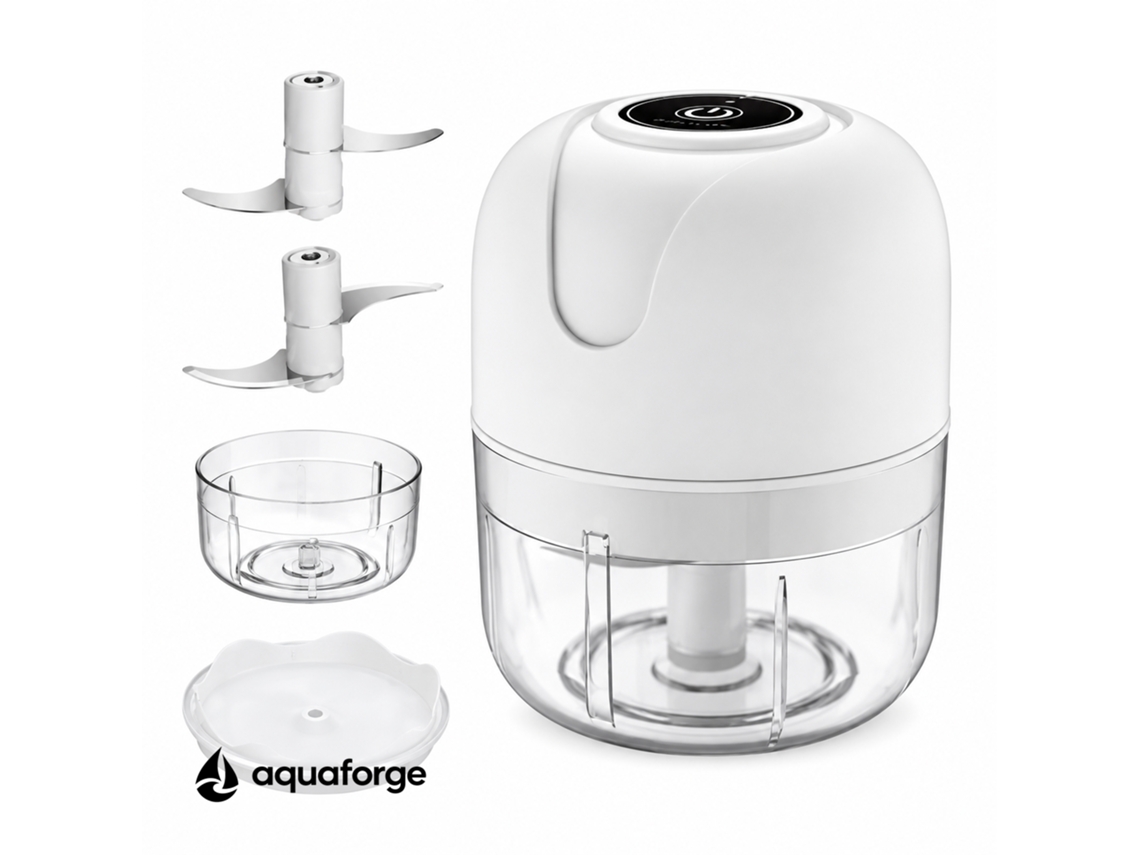 Processador De Alimentos Aquaforge Com 0,1 L E 2 Lâminas Para Cozinha, Branco