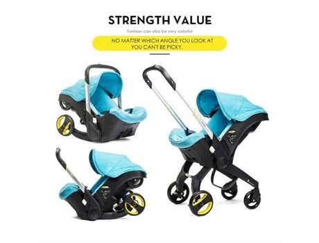Bazarland30. Carrinho De Bebê 3 Em 1 Para Recém Nascido, Sistema De Viagem Leve, Carrinho Multifuncional. Cinza