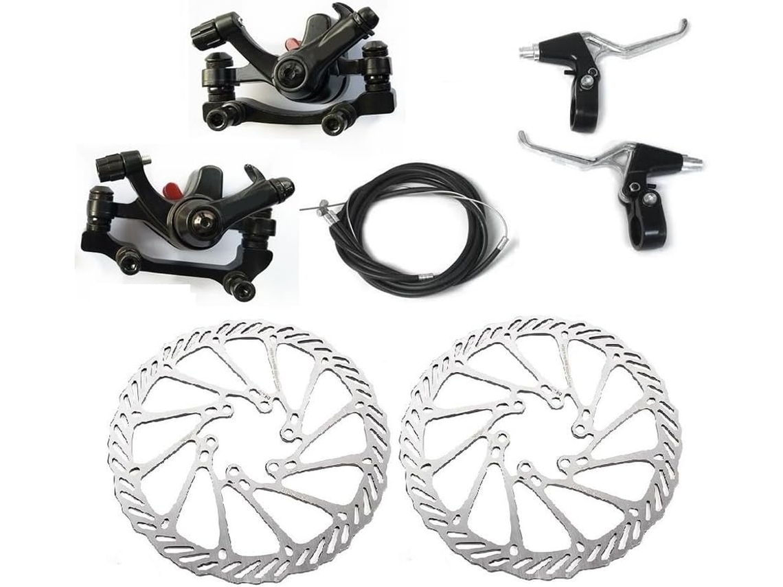 Conjunto de Freio a Disco Mecânico com Manetes e Cabo para Bicicleta. SFUSHOS