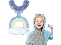 Escova de Dentes em Formato U para Crianças, com Limpeza Oral 360° e Cabeça Silicone Macia GOKOCO (7 a 14 nos Azul)