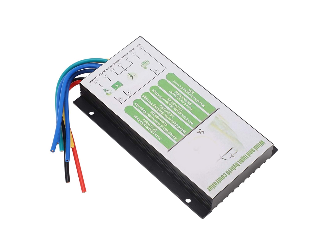 Controlador De Carregamento Híbrido Solar E Eólico Laxiscreed 12v/24v Pwm 20a Com Ajuste Automático