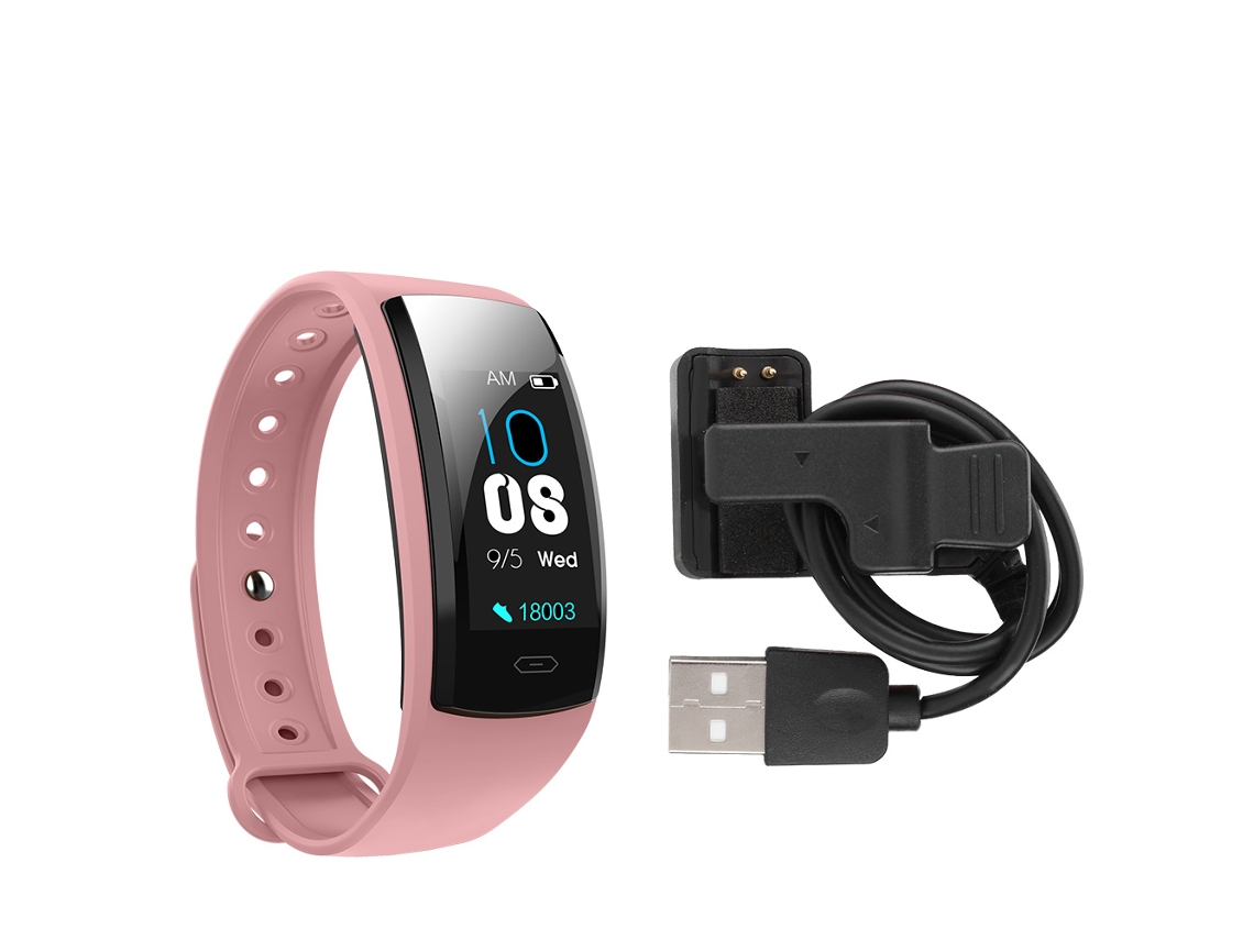 Mali relógio Inteligente Qs90 Plus Pulseira Monitor Cardíaco Pressão Arterial Tft 0.96 Polegadas Rosa Ip67
