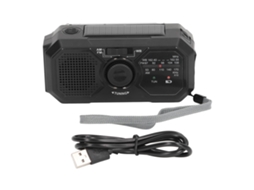 Rádio EOOCOO (geração de Energia com Manivela, Carregamento Solar)
