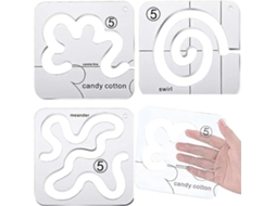 Réguas para Quilting, Moldes para Quilting, Kit Moldes para Quilting de Movimento Livre, Kit de Ferram. de Costura em Acrílico AQUAFORGE