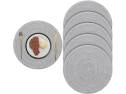 6 Posavasos Redondos De Tejido - Aislantes - Gris
