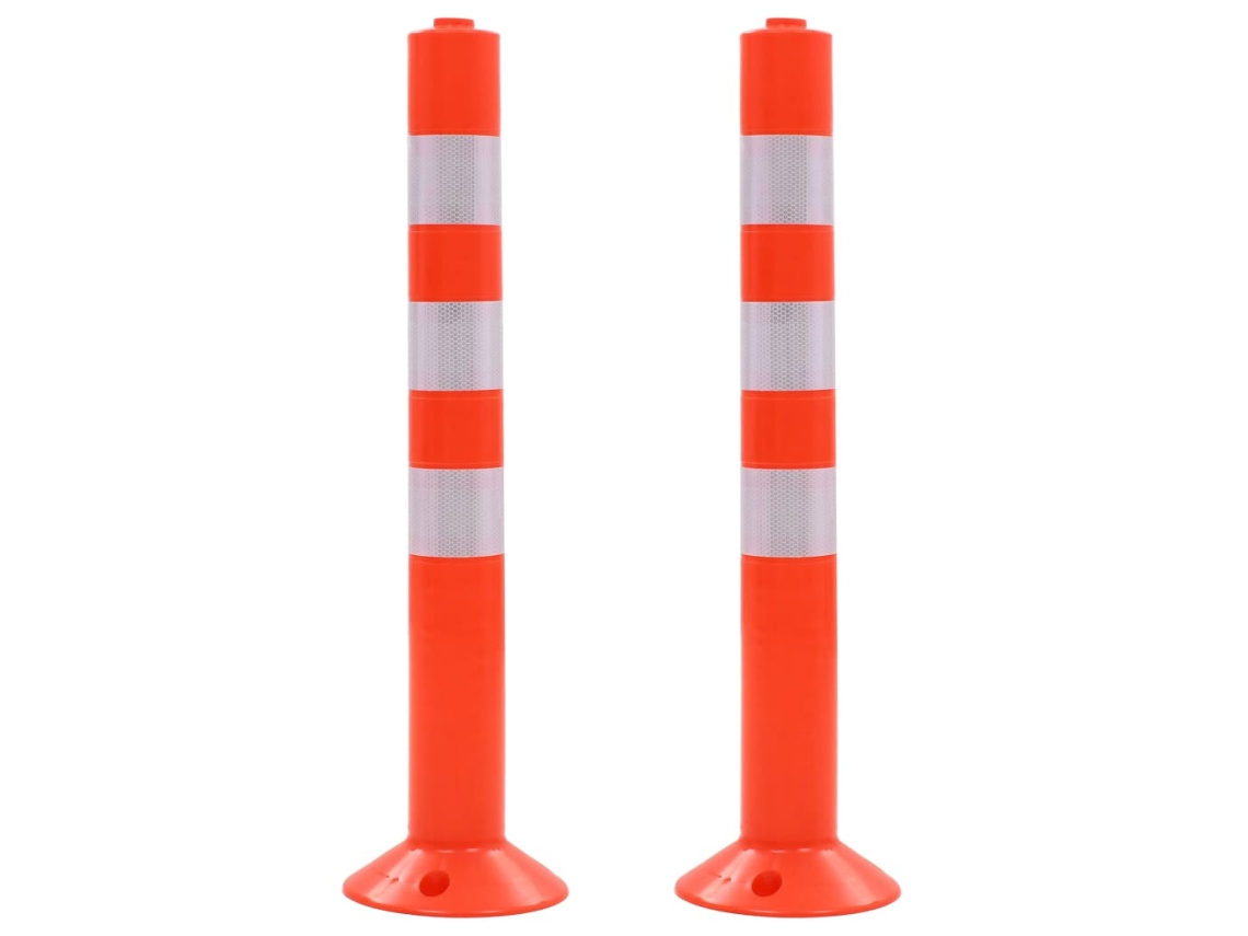 Vidaxl Poste De Amarração P/ Controlo Do Trânsito 2 Pcs Plástico 75 Cm