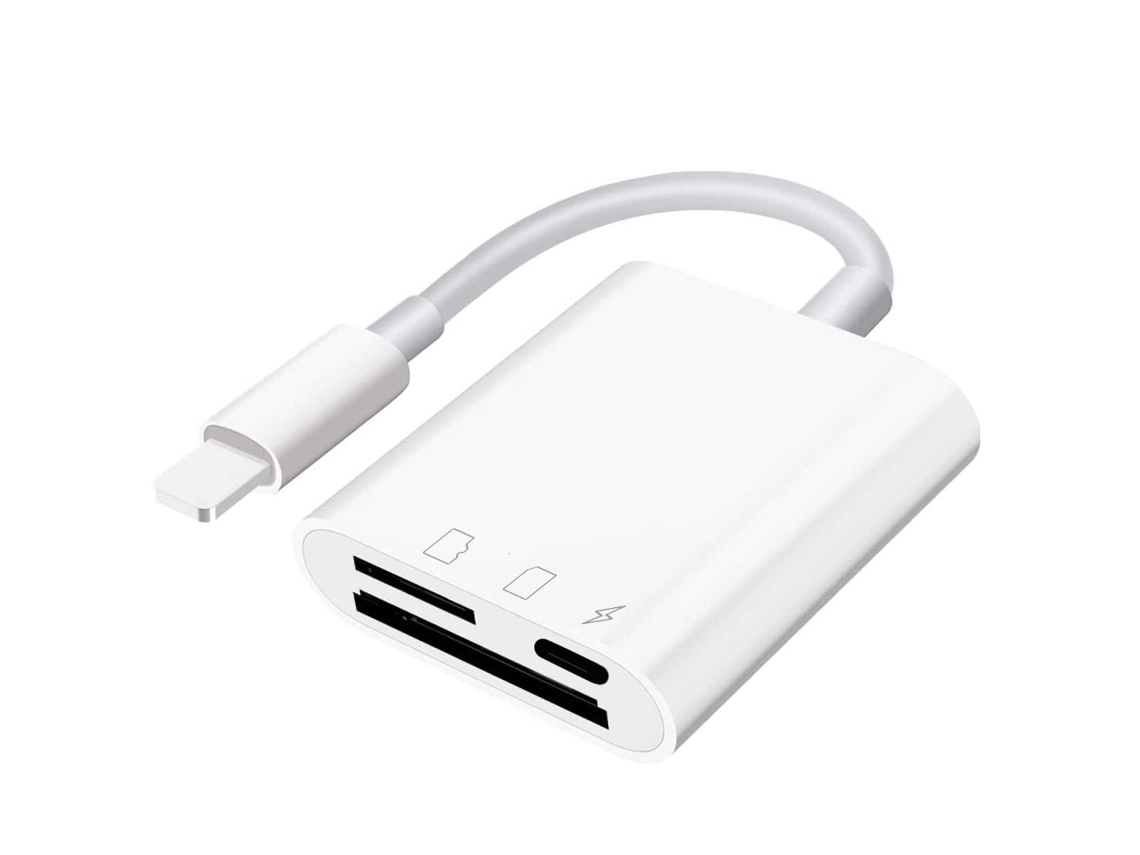 Adaptador Inovador De Dois Slots, Leitor De Cartão Sd E Micro Sd Para Iphone E Ipad, Conectividade Lightning E Usb C, Transferência Rápida De Dados, C