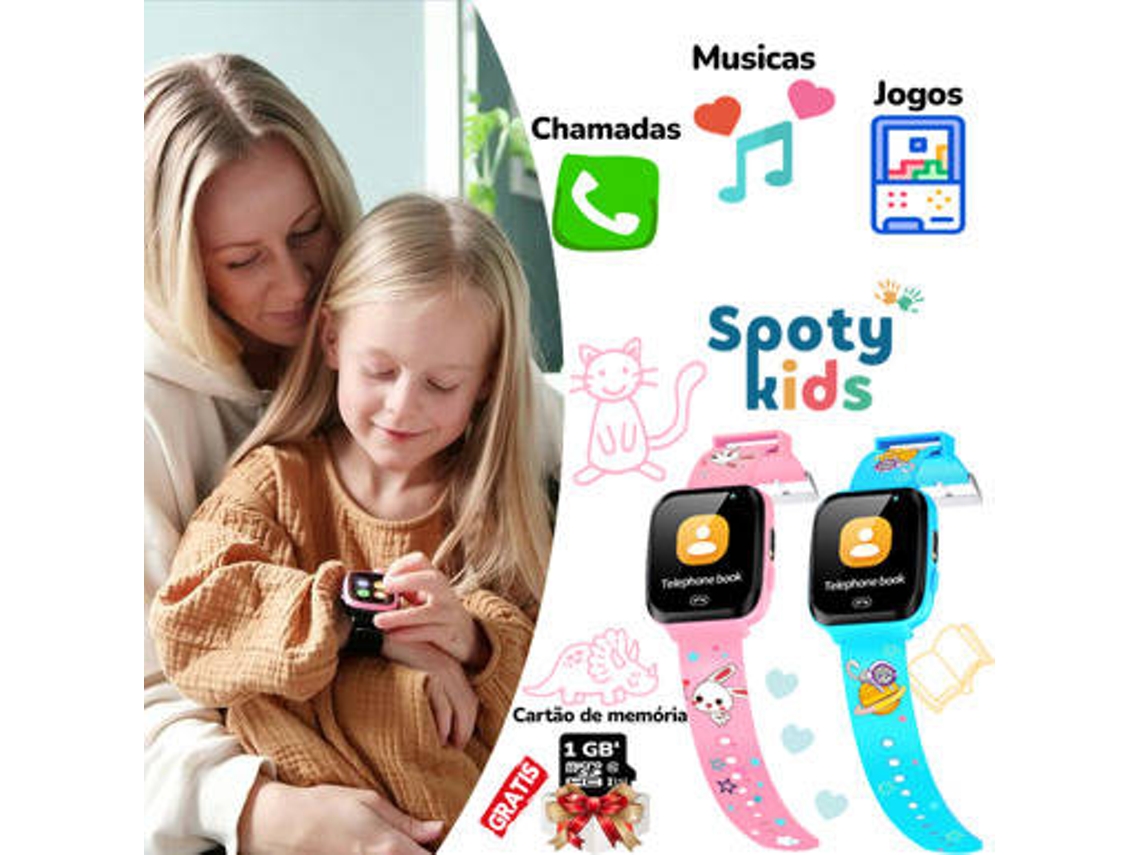 Relógio Smartwatch Criança SPOTYKIDS Jogos e Músicas (Azul)