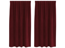 Conjunto 2 Cortinas Opacas Vidaxl Vermelho Veludo (140 X 175 Cm)