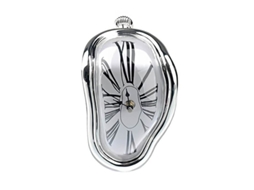 2026-reloj De Parede Melting Clock Reloj De Mesa Surrealista Estilo Moda De Alta Calidad (prata)