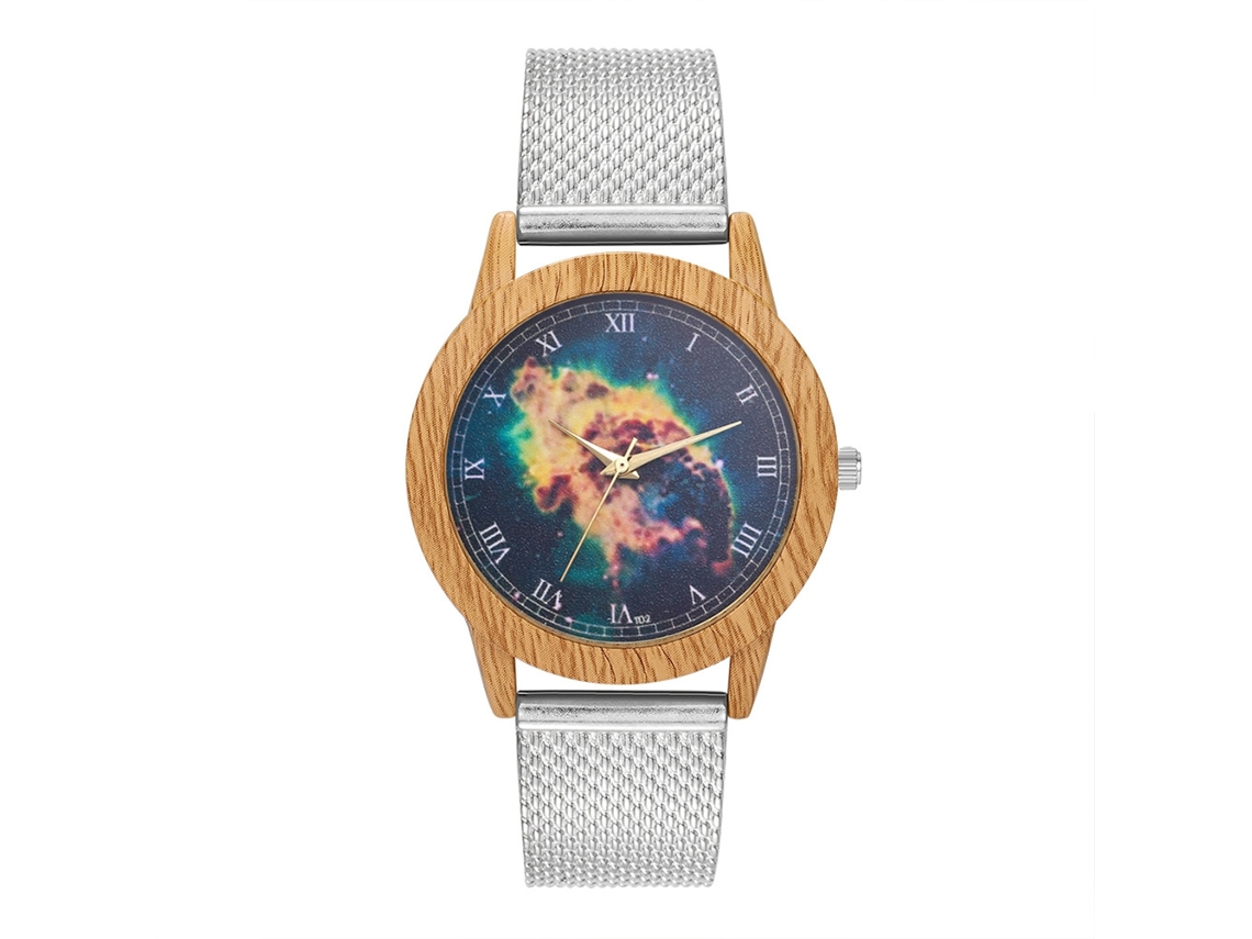 Reloj De Cuarzo Analógico Moda Unisex Pulsera Ocio Plata