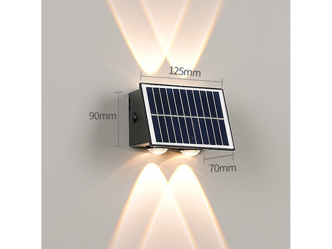 Lâmpada Solar Externa com Painéis Rotativos Sensor de Movimento Ip65 Jardim Quintal MARCA