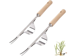 Ntrole Fácil de Ervas Daninhas, Extrator de Raízes com Aço Cromado, Design em V Profundo para Extração Completa, Aço Inoxidável Durável AQUAFORGE