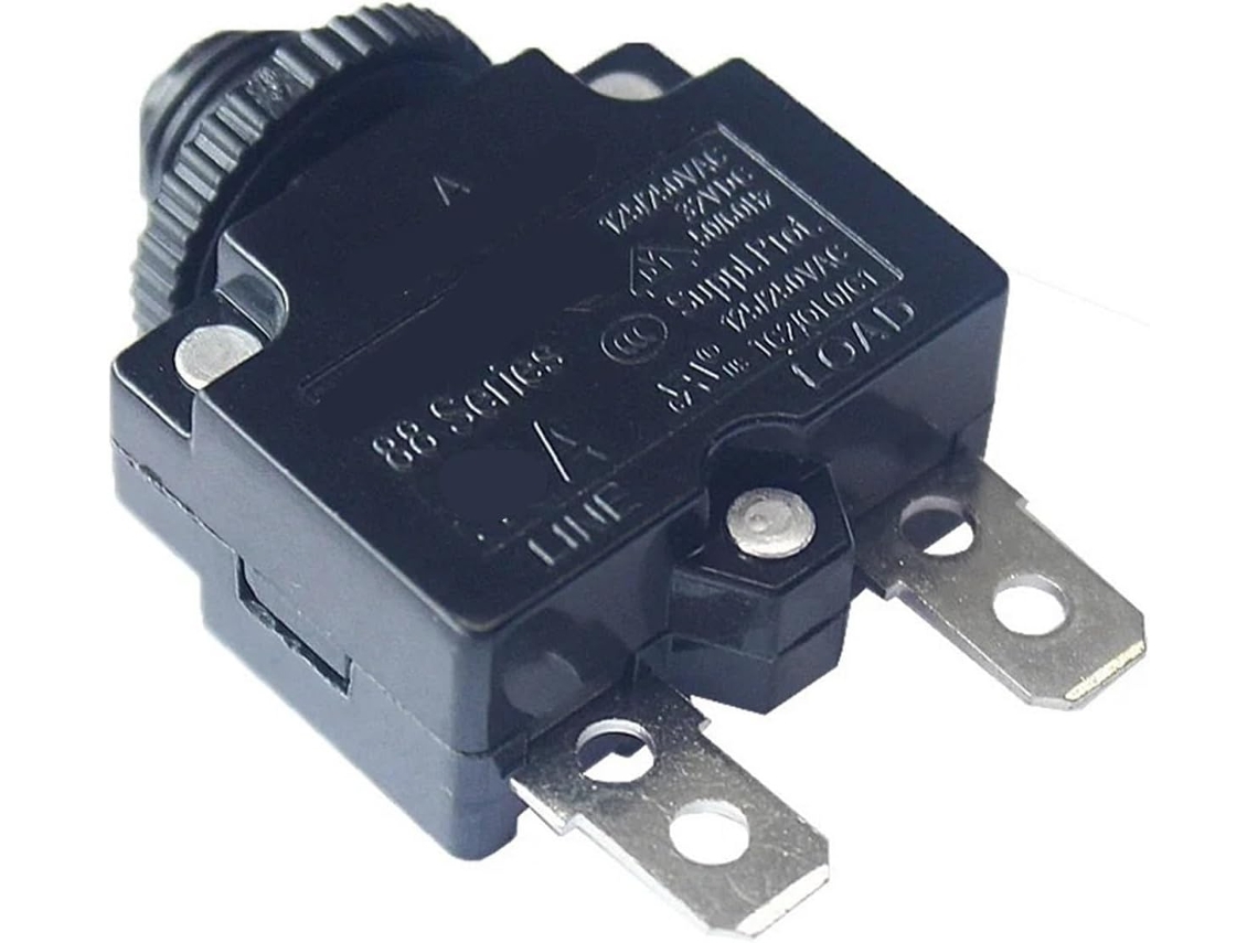 1 Disjuntor Com Fusível De Rearme 9a, Interruptor Térmico, Protetor De Sobrecarga, Botão De Pressão, Preto