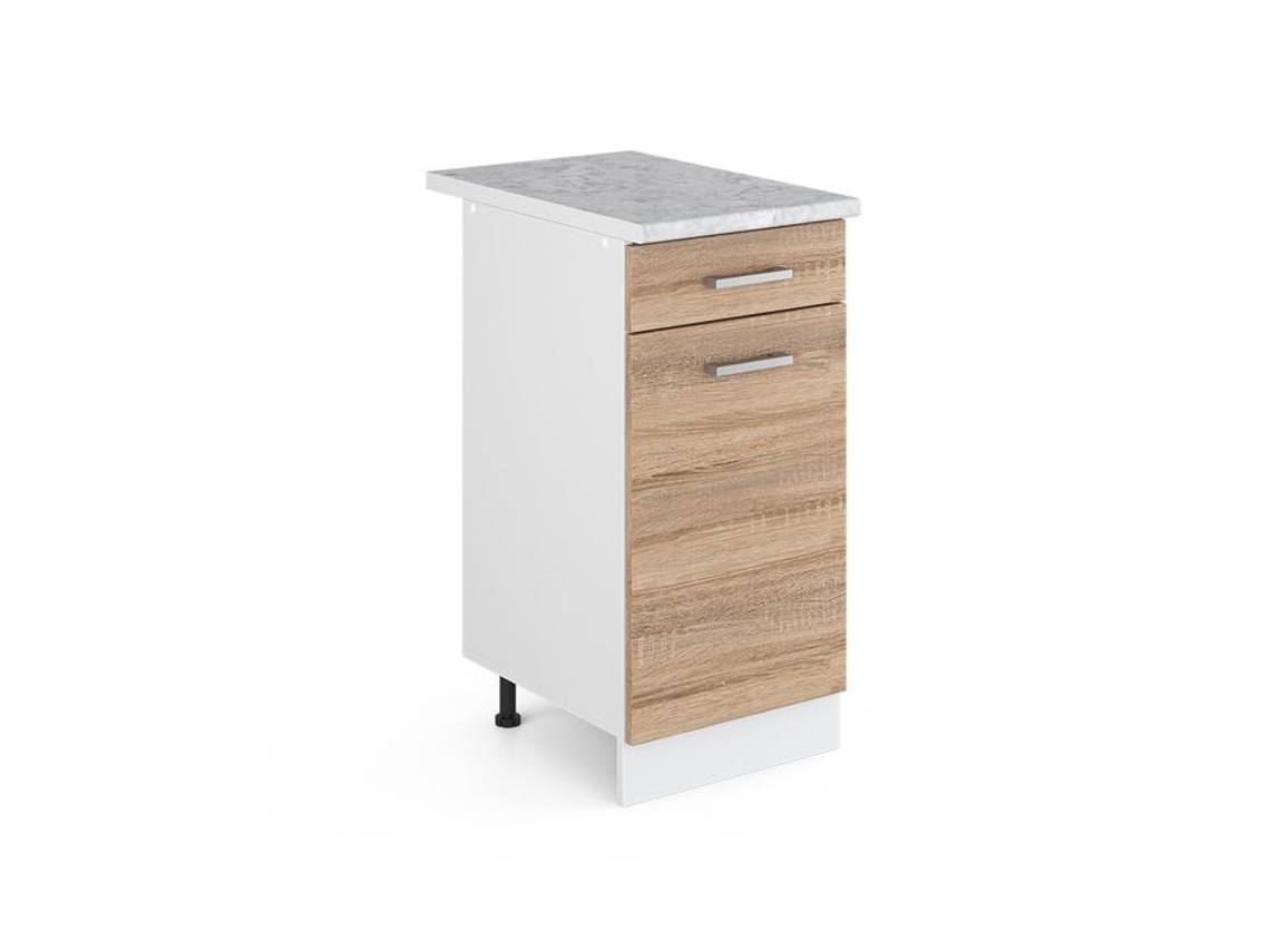 Móvel base universal R-Line, 40cm com gaveta, com PT, Sonoma, Branco, VICCO