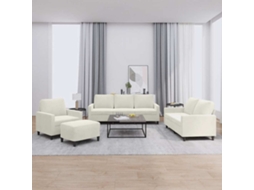 Vidaxl 4 Pcs Conjunto De Sofás Com Almofadões Veludo Cor Creme
