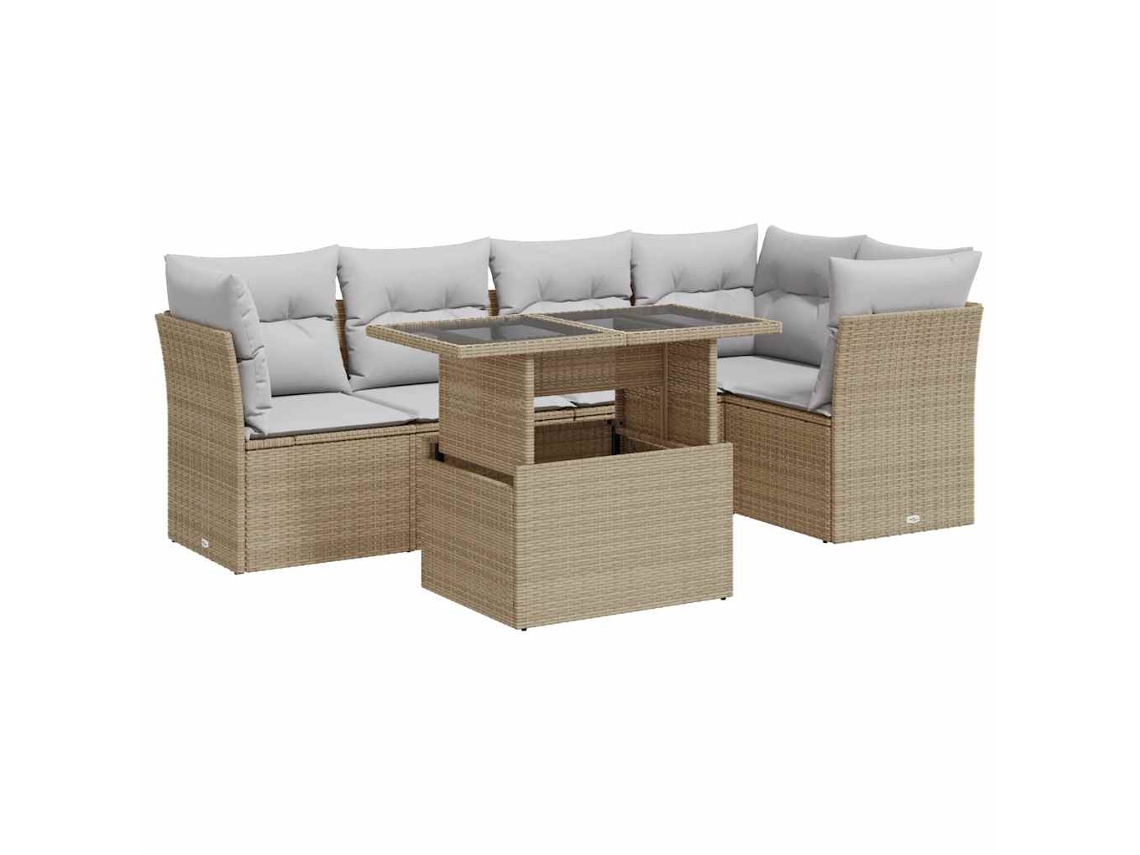 Garden Sofa Set, Garden Sofa Sets Vidaxl Bege Rattan / Vime (n/a)