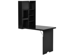Mesa Dobrável Parede Escrivaninha com Tábua Escrita 60x94,5x147cm Preta
