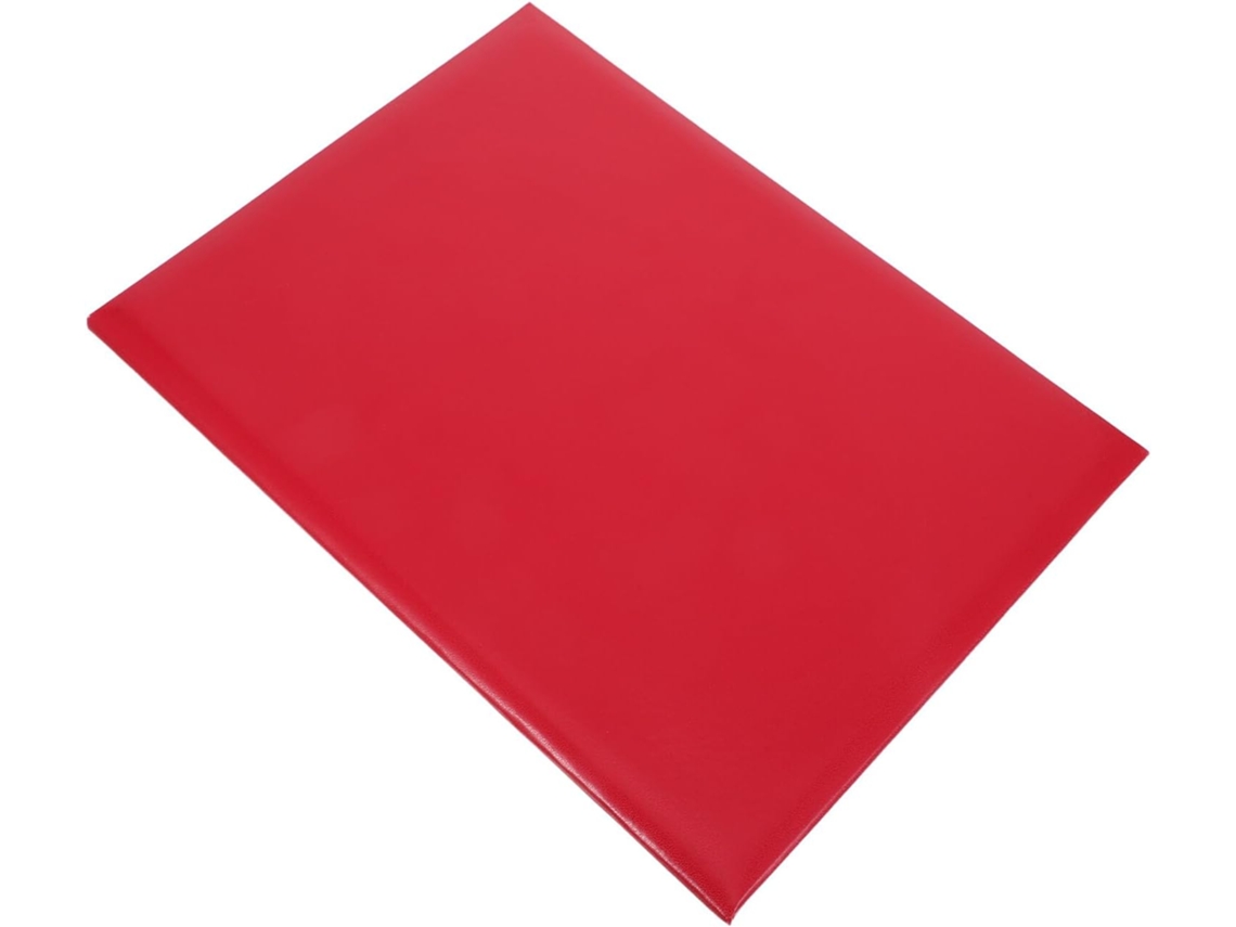 Porta-certificados acolchoado Kallory, vermelho, tamanho carta, com aberturas nas bordas e suporte durável em PVC.