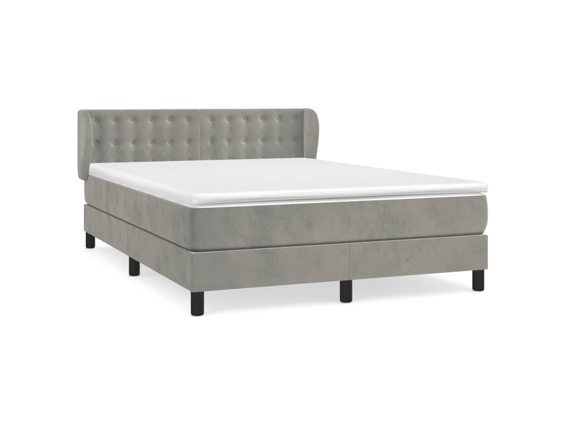 Box Spring Bed, Box Spring Beds Vidaxl Cinzeto Veludo (140 X 200 Cm)