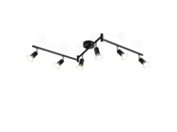 Nettlife 6 Focos De Teto De Metal Preto Gu10 Ajustáveis 330° Para Cozinha, Sala De Estar, Quarto