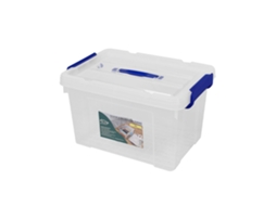 Cajas De Almacenaje Ordenación De Plástico Transparentes Con Tapa Azul | Con Y Sin Ruedas | Ropa, Libro, | Juguestes 25l Pack 2 Uds