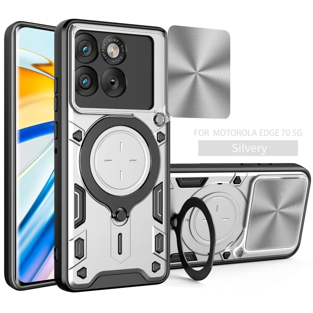 (prata, Motorola Moto X50 Ultra) Capa Protetora Magnética Deslizante Para Lente Da Câmera No Carro