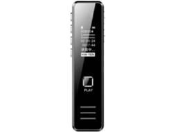 Gravador Digital Mp3 Player Mini / Claro e Sem Ruído / Display Digital / Armazenamento Automático-32Gbpreto