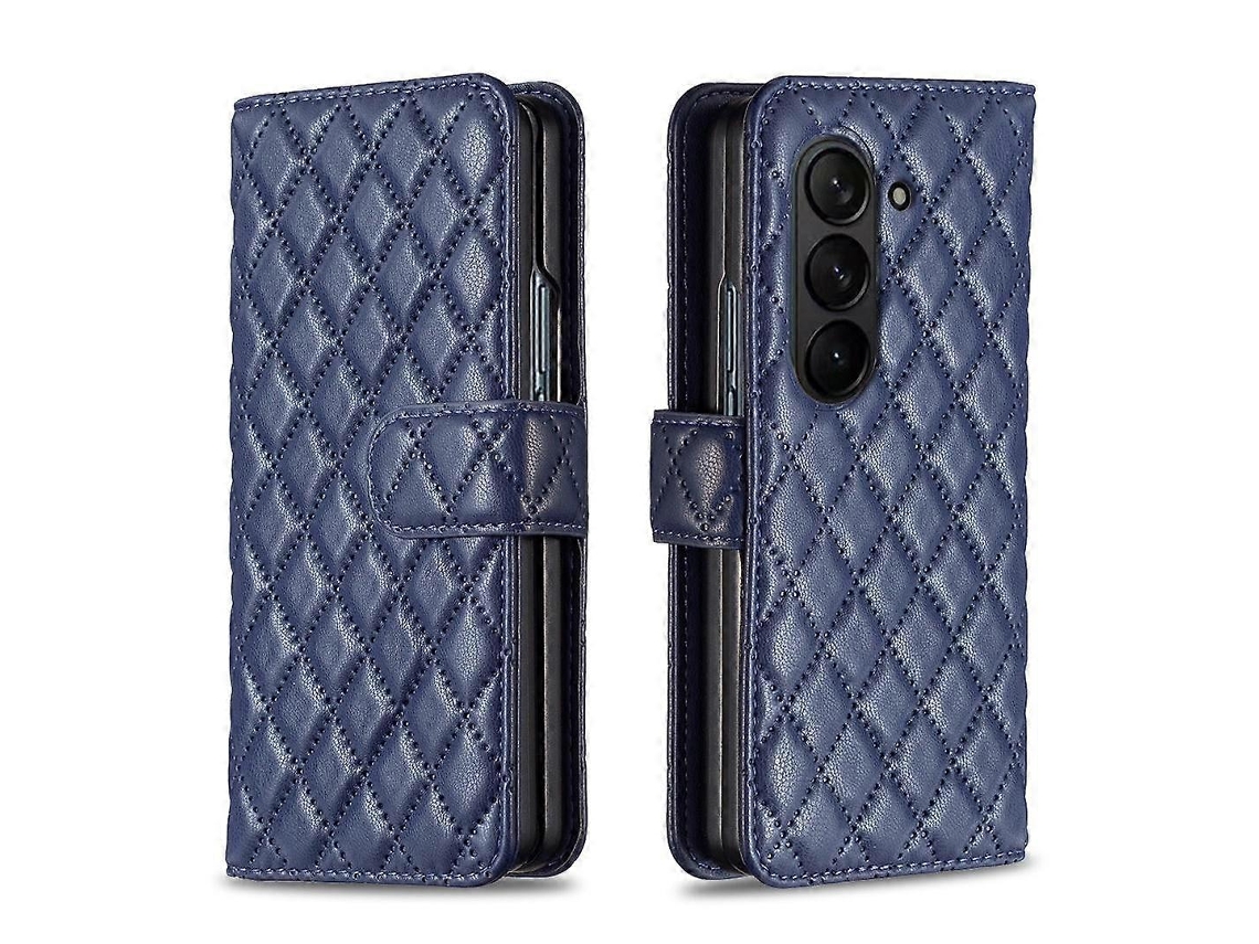 Capa De Couro Dobrável Com Estampa De Diamante Para Celular Samsung Galaxy Z Fold6
