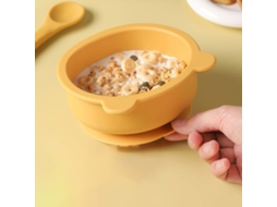 Taça De Silicone Em Forma De Urso Com Ventosa - Prato Infantil Estável E Seguro De Grau Alimentar