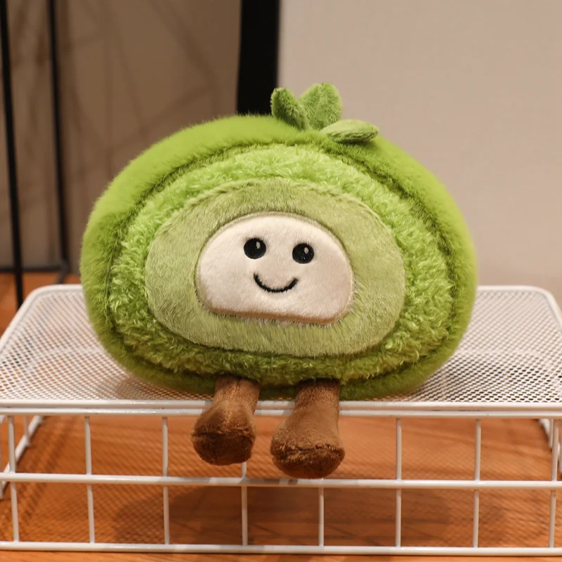 Adorável Brinquedo de Pelúcia em Formato de Rocambole Sorridente, um Requintado Mini Enfeite de Mesa. MDUG (verde 10x15cm)